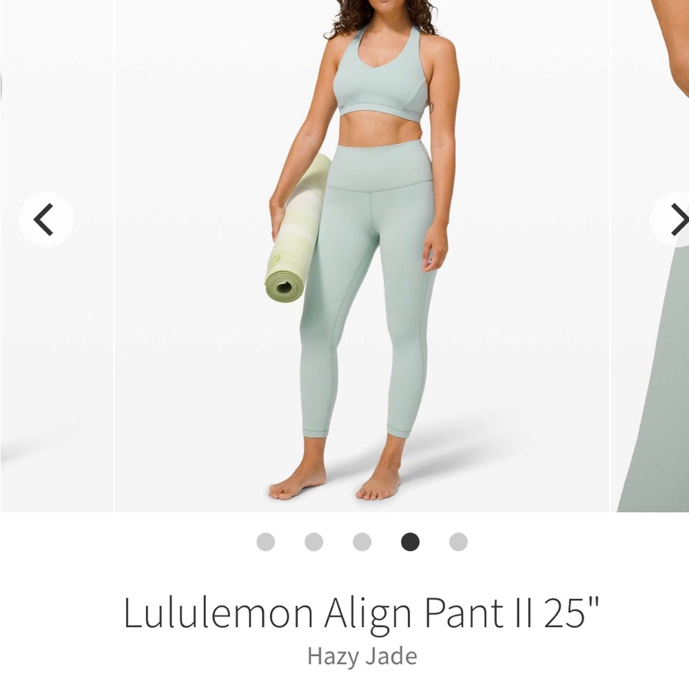 Lululemon Align Pant 25” Hazy Jade Color